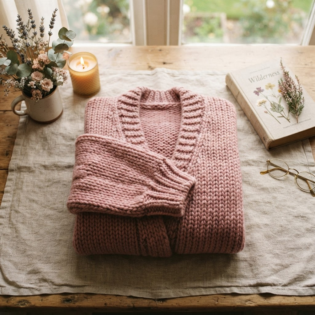 Dusty Rose Knit Cardigan