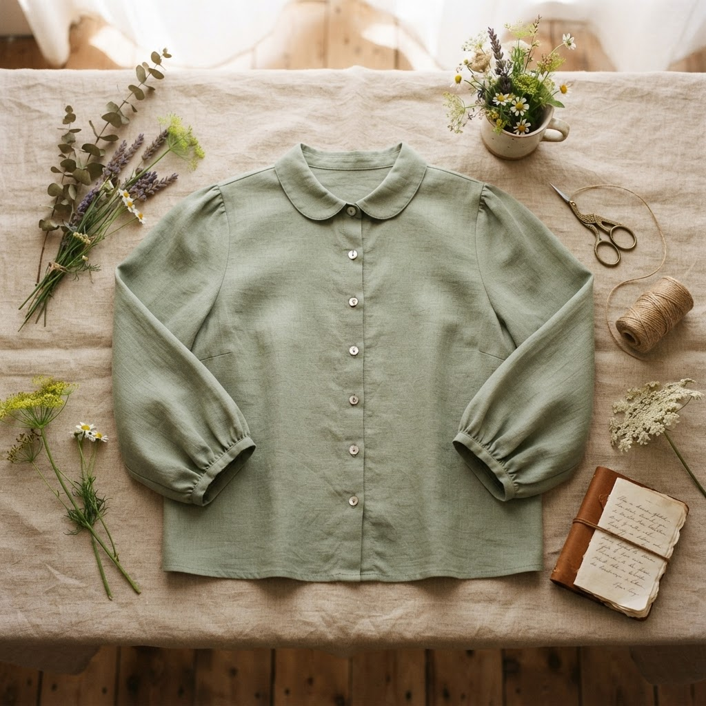 Sage Linen Blouse